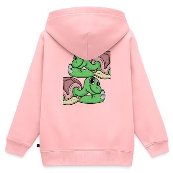 Schildkröte Schildkröten - Kinder Premium Organic Zip Hoodie - Rosa - Hinten - AI Model Kid Female (0cm)