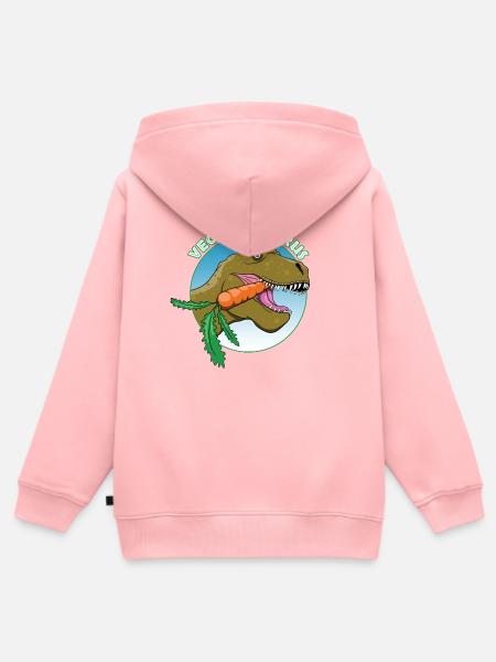 Veganer Dinosaurier - Kinder Premium Organic Zip Hoodie - Rosa
