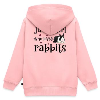 Rabbit Rabbit - Kids Premium Organic Zip-up Hoodie - rose - Back - AI Model Kid Female (0cm)