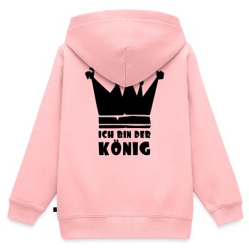 ich bin der König - Kinder Premium Organic Zip Hoodie - Rosa - Hinten - AI Model Kid Female (0cm)