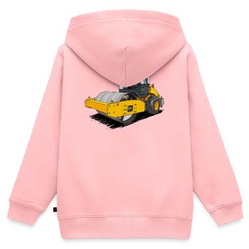 Walze im Straßenbau - Kinder Premium Organic Zip Hoodie - Rosa - Hinten - AI Model Kid Female (0cm)