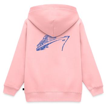 Bateau de croisière Navire de croisière Luxe - Sweat Premium à capuche zippé enfant bio - rose - Dos - AI Model Kid Female (0cm)