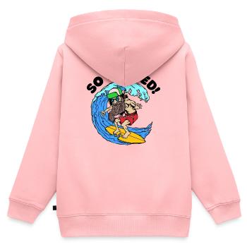 Barbe Barbe Porteur Barbe Coiffure Déclaration Cheveux Barbe - Sweat Premium à capuche zippé enfant bio - rose - Dos - AI Model Kid Female (0cm)