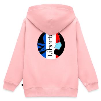 Freedom - Kids Premium Organic Zip-up Hoodie - rose - Back - AI Model Kid Female (0cm)