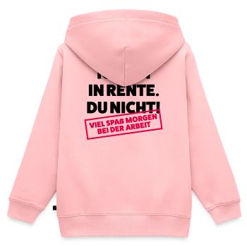 Ich bin in Rente Du nicht - Kinder Premium Organic Zip Hoodie - Rosa - Hinten - AI Model Kid Female (0cm)