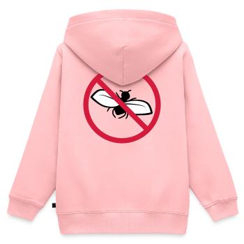 Bouclier interdit de mouche - Sweat Premium à capuche zippé enfant bio - rose - Dos - AI Model Kid Female (0cm)