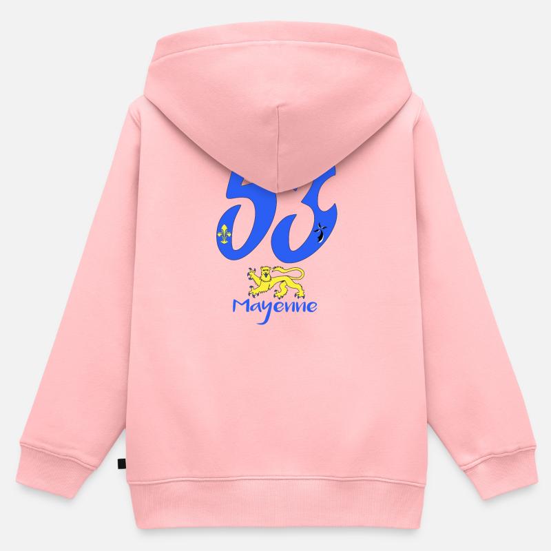 Mayenne - Sweat Premium à capuche zippé enfant bio - rose