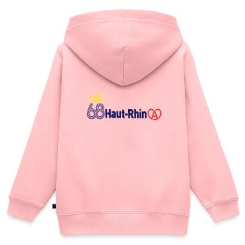 Haut-Rhin - Sweat Premium à capuche zippé enfant bio - rose - Dos - AI Model Kid Female (0cm)