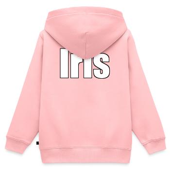Iris - Kinder Premium Organic Zip Hoodie - Rosa - Hinten - AI Model Kid Female (0cm)