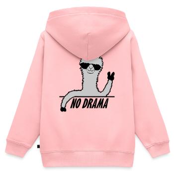 Pas de drame Lama - Sweat Premium à capuche zippé enfant bio - rose - Dos - AI Model Kid Female (0cm)