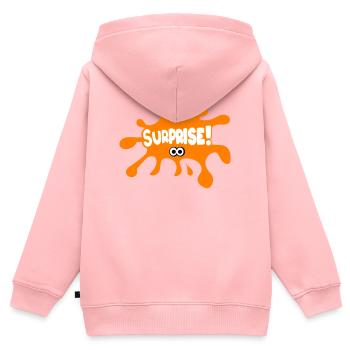 Surprise ! - Sweat Premium à capuche zippé enfant bio - rose - Dos - AI Model Kid Female (0cm)
