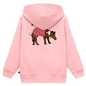 Stop IT COW - Kinder Premium Organic Zip Hoodie - Rosa - Hinten - AI Model Kid Female (0cm)