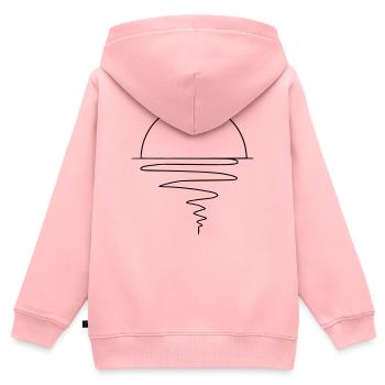 Coucher de soleil - Sweat Premium à capuche zippé enfant bio - rose - Dos - AI Model Kid Female (0cm)