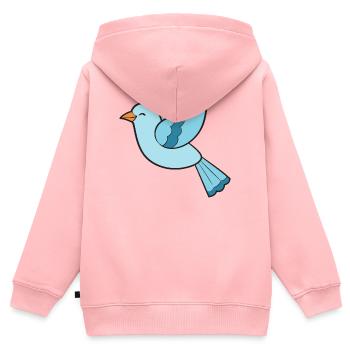 Oiseaux Oiseaux - Sweat Premium à capuche zippé enfant bio - rose - Dos - AI Model Kid Female (0cm)