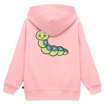 Chenille - Sweat Premium à capuche zippé enfant bio - rose - Dos - AI Model Kid Female (0cm)