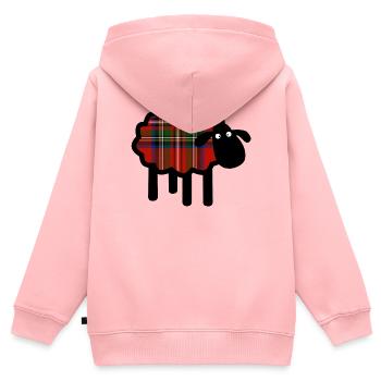 Niedliche Tartan-Schafe - Kinder Premium Organic Zip Hoodie - Rosa - Hinten - AI Model Kid Female (0cm)