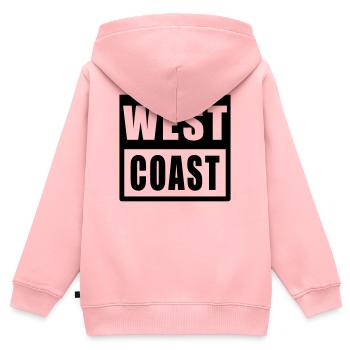 West Coast Design Hip Hop - Kinder Premium Organic Zip Hoodie - Rosa - Hinten - AI Model Kid Female (0cm)