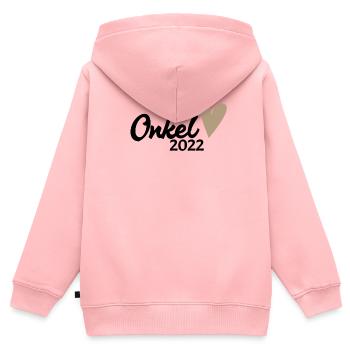 Onkel 2022 - Onkel werden - Kinder Premium Organic Zip Hoodie - Rosa - Hinten - AI Model Kid Female (0cm)