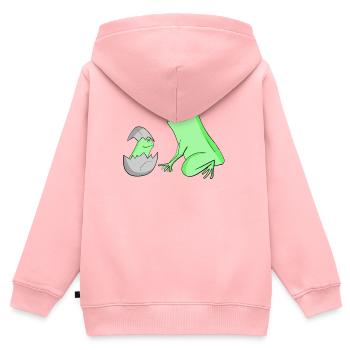 Frosch mit Baby Frosch - Kinder Premium Organic Zip Hoodie - Rosa - Hinten - AI Model Kid Female (0cm)