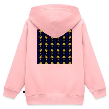 streifen Sternenmuster, beliebte weinachtsdesigns - Kinder Premium Organic Zip Hoodie - Rosa - Hinten - AI Model Kid Female (0cm)