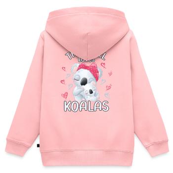 Dieses Maedchen Liebt Koalas - Kinder Premium Organic Zip Hoodie - Rosa - Hinten - AI Model Kid Female (0cm)