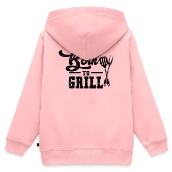 Abstraktes Farbenspiel auf Leinwand - Kinder Premium Organic Zip Hoodie - Rosa - Hinten - AI Model Kid Female (0cm)