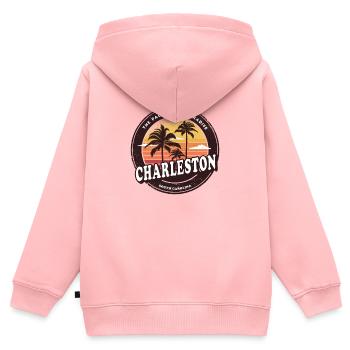 Charleston South Carolina Strand Design - Kinder Premium Organic Zip Hoodie - Rosa - Hinten - AI Model Kid Female (0cm)