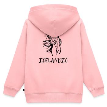 Pferdeliebe Spruch Hengst Islandpferde Pferde - Kinder Premium Organic Zip Hoodie - Rosa - Hinten - AI Model Kid Female (0cm)