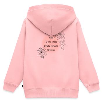 Yoga Raum Blüten erwachen - Kinder Premium Organic Zip Hoodie - Rosa - Hinten - AI Model Kid Female (0cm)