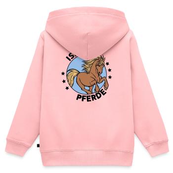 Stute Pferde Statement Islandpferde Pferdefan - Kinder Premium Organic Zip Hoodie - Rosa - Hinten - AI Model Kid Female (0cm)