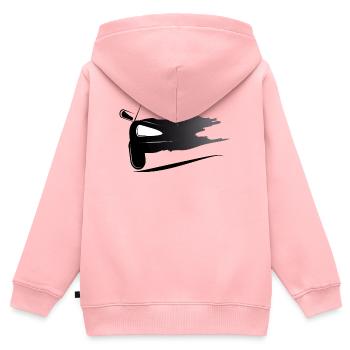 Schwarz Weiße Kalligrafie eines Sportwagens - Kinder Premium Organic Zip Hoodie - Rosa - Hinten - AI Model Kid Female (0cm)
