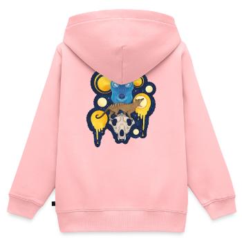Thylacine Spirit - Mythischer tasmanischer Tigerwolf - Kinder Premium Organic Zip Hoodie - Rosa - Hinten - AI Model Kid Female (0cm)
