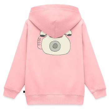 telefon oldschool - Kinder Premium Organic Zip Hoodie - Rosa - Hinten - AI Model Kid Female (0cm)