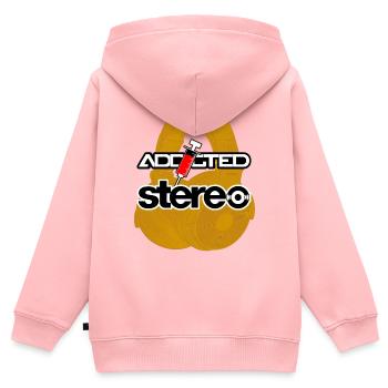 Addicted Stereo V2 - Kinder Premium Organic Zip Hoodie - Rosa - Hinten - AI Model Kid Female (0cm)