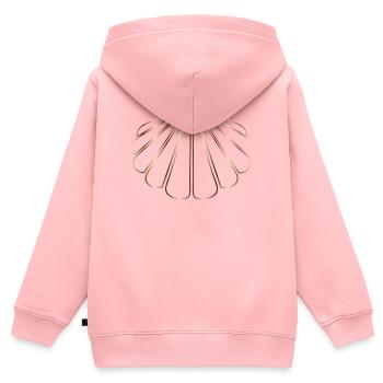 schimmernde Zeichnung einer Jakobsmuschel - Kinder Premium Organic Zip Hoodie - Rosa - Hinten - AI Model Kid Female (0cm)