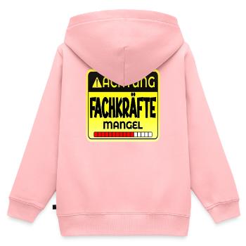 FACHKRÄFTE MANGEL SPRÜCHE - Kinder Premium Organic Zip Hoodie - Rosa - Hinten - AI Model Kid Female (0cm)