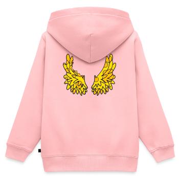 Käse Flügel - Kinder Premium Organic Zip Hoodie - Rosa - Hinten - AI Model Kid Female (0cm)