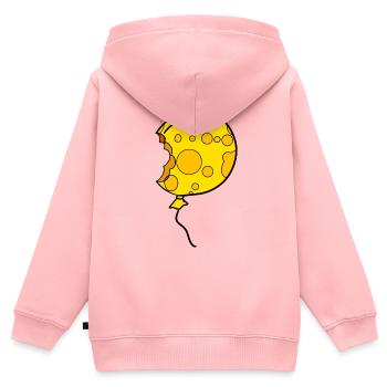 Käse Ballon - Kinder Premium Organic Zip Hoodie - Rosa - Hinten - AI Model Kid Female (0cm)