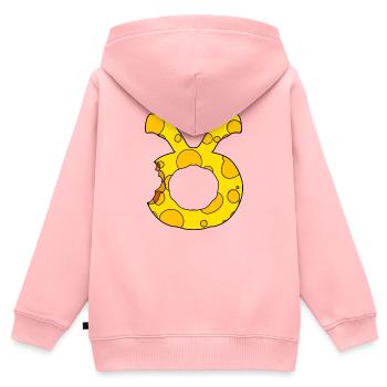 Sternzeichen Stier - Kinder Premium Organic Zip Hoodie - Rosa - Hinten - AI Model Kid Female (0cm)