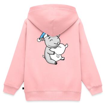 Goat Baby Domestic Goat - Kids Premium Organic Zip-up Hoodie - rose - Back - AI Model Kid Female (0cm)