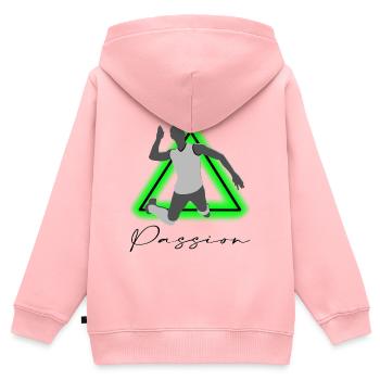 Volley - Kinder Premium Organic Zip Hoodie - Rosa - Hinten - AI Model Kid Female (0cm)