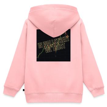 Wallstreet We Trust Finanzmotiv - Kinder Premium Organic Zip Hoodie - Rosa - Hinten - AI Model Kid Female (0cm)
