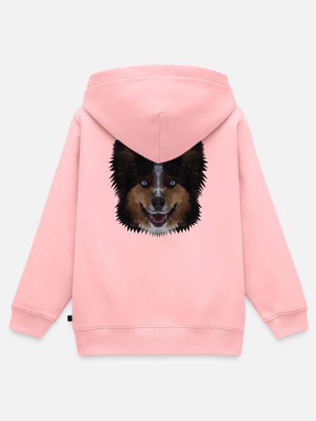 Polygon Hund - Kinder Premium Organic Zip Hoodie - Rosa