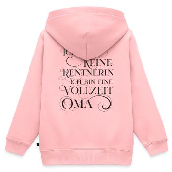 Rentnerin und Vollzeit Oma - Kinder Premium Organic Zip Hoodie - Rosa - Hinten - AI Model Kid Female (0cm)