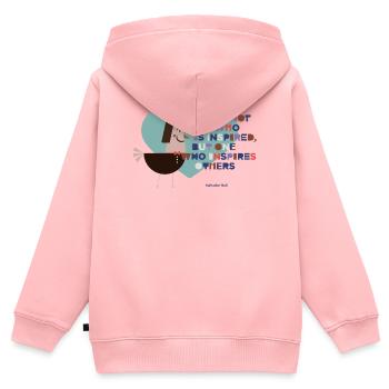 Famous Artist - Kids Premium Organic Zip-up Hoodie - rose - Back - AI Model Kid Female (0cm)