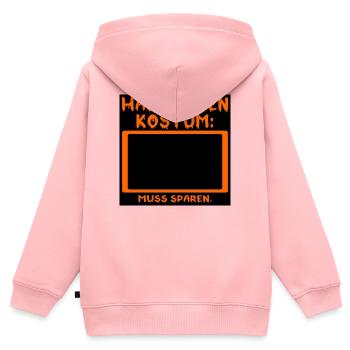 KEIN HALLOWEEN KOSTÜM - MUSS SPAREN - INFLATION - Kinder Premium Organic Zip Hoodie - Rosa - Hinten - AI Model Kid Female (0cm)