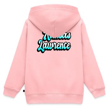 Lawrence Kansas Design - Sweat Premium à capuche zippé enfant bio - rose - Dos - AI Model Kid Female (0cm)
