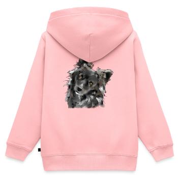 Australian Shepherd - Kinder Premium Organic Zip Hoodie - Rosa - Hinten - AI Model Kid Female (0cm)