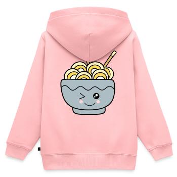 Kawaii Ramen Kawaii Chibi Kawaii food - Kinder Premium Organic Zip Hoodie - Rosa - Hinten - AI Model Kid Female (0cm)