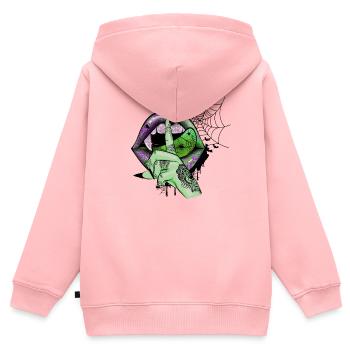Green Vampire lips - Kinder Premium Organic Zip Hoodie - Rosa - Hinten - AI Model Kid Female (0cm)